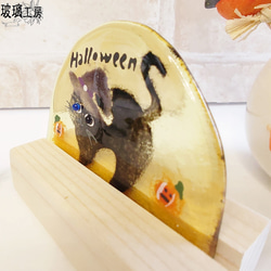 ハロウィン　Halloween　黒猫　オッドアイ　カボチャ　魔女　10月　半円 18枚目の画像