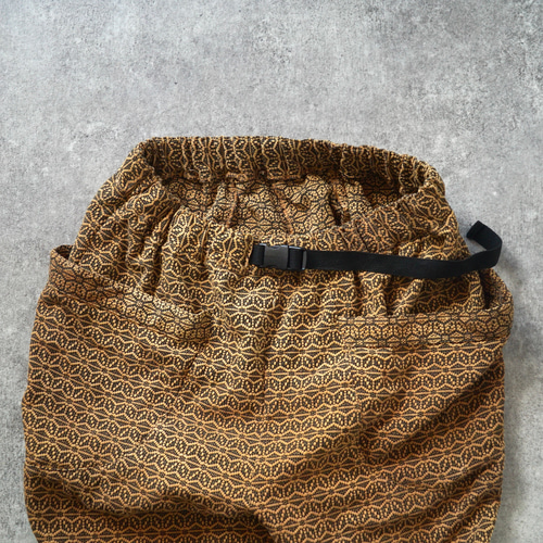 麻柄キャンプワークパンツ/オレンジ/刺し子織 ロングパンツ