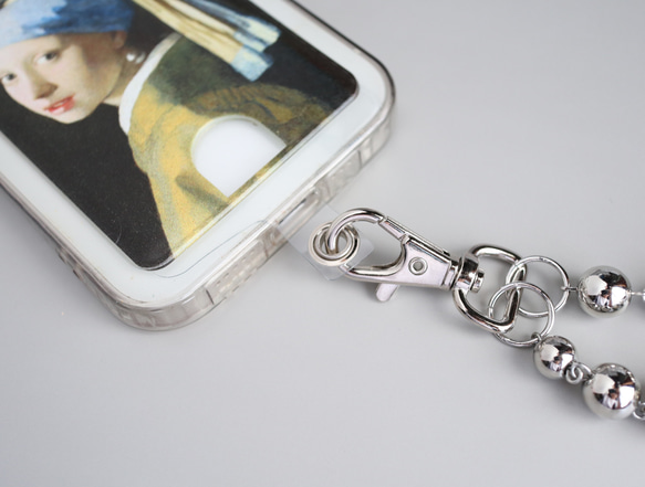 【大人カジュアル】ステンレス/スマホストラップ/スネークチェーン/ボールチェーン/プレゼント/ショルダーストラップ 9枚目の画像