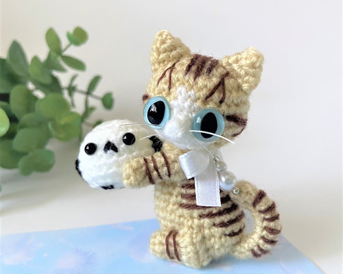 バブーシュカの茶トラ猫さんのあみぐるみ ハロウィン茶トラ猫の魔女♡あみぐるみ☆受注製作品 あみぐるみ