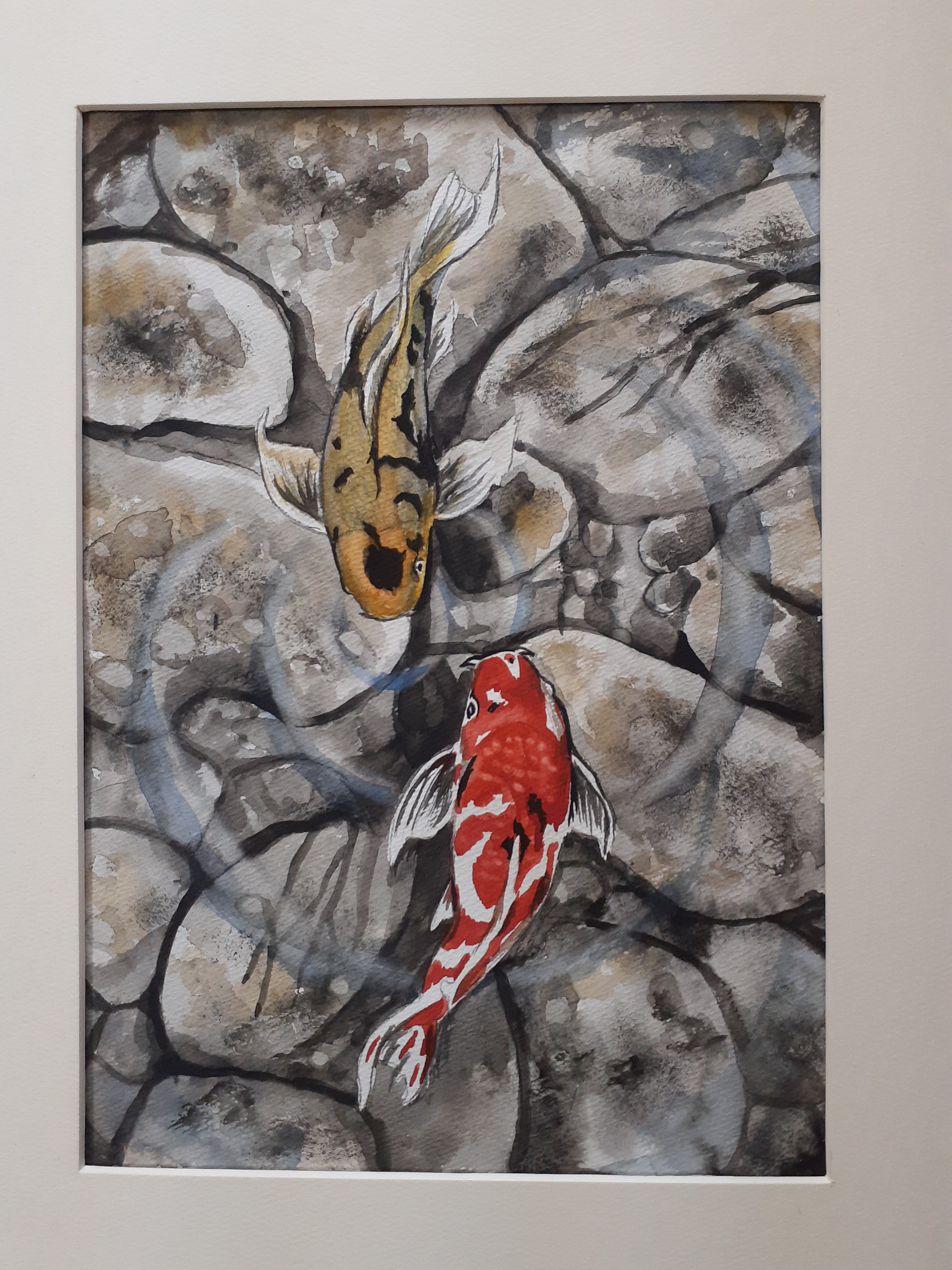 春杏　絵画　鯉の水彩画　アンティーク 春杏 絵画 鯉の水彩画 アンティーク - メルカリ