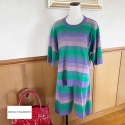 サマーニット✿マルチ グリッター ボーダー トップス  375 MULTI STRIPE TOPS 8枚目の画像