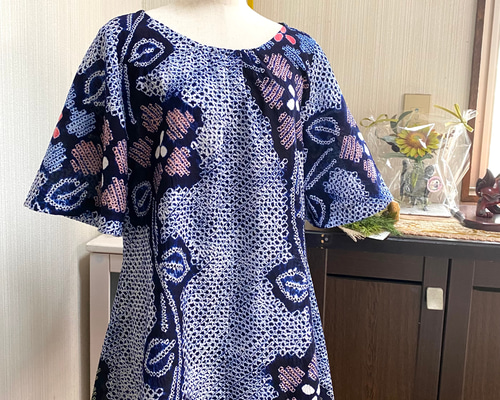 有松絞り 浴衣 反物 着物リメイク チュニック 有松・鳴海絞り 浴衣反物 浴衣 2柄 チュニック M～L 藍染 着物