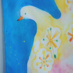 也可用作圍巾的水彩手帕“充滿藍色的鳥” 第6張的照片