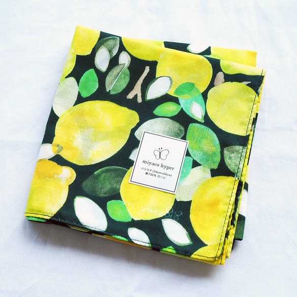 水彩圍巾手帕“檸檬” 第1張的照片