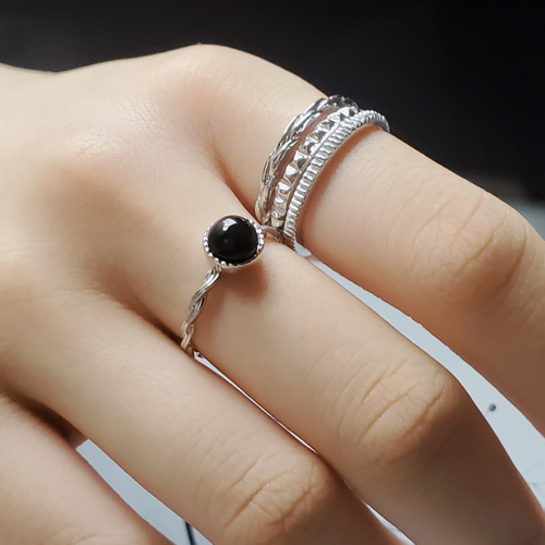 メンズライクなレイヤード3連シルバーリングRS-220 指輪・リング Ring