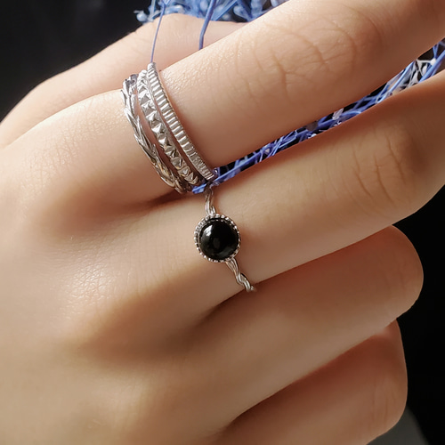メンズライクなレイヤード3連シルバーリングRS-220 指輪・リング Ring