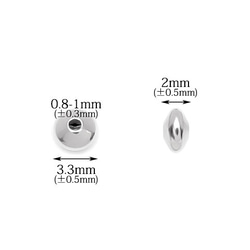 SILVER925 ソーサービーズ 3.3×2mm【10コ販売】(SV-871BZ 2枚目の画像