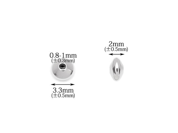 SILVER925 ソーサービーズ 3.3×2mm【10コ販売】(SV-871BZ 2枚目の画像