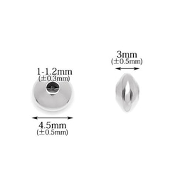 SILVER925 ソーサービーズ 4.5×3mm【6コ販売】(SV-872BZ 2枚目の画像