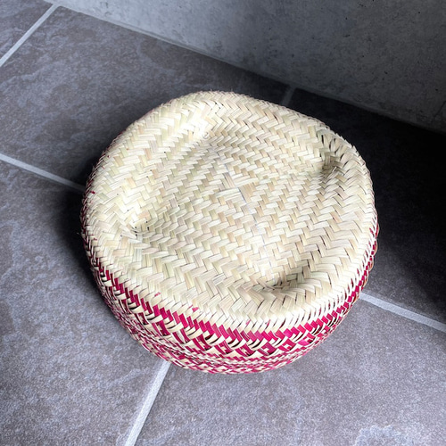 パルマ　バスケット　メキシコ　かご メキシコパルマバスケット | 蓋付き 20cm - メキシコ雑貨とメキシコの