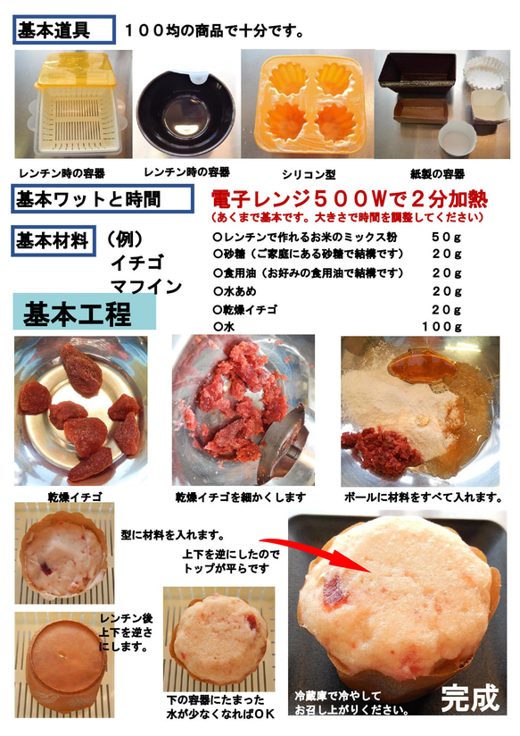 レンチンで作れるお米のミックス粉　白米　２００ｇ 3枚目の画像