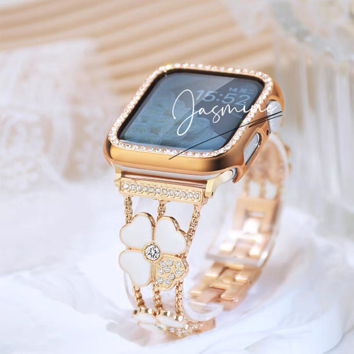 【EEESPACE】★ Floral Drop Watch ★ ハートチェーン Lune Apple Watch 全機種対応 アップルウォッチ バンド チェーン