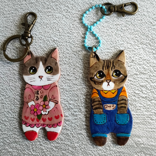 オーダーをお受け致します お好きな猫ちゃんで キーホルダー muku2