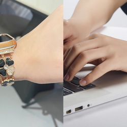 Apple Watch ハートクローバー　チェーン　ベルト　全サイズあり 7枚目の画像