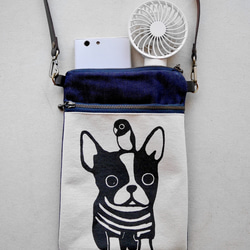Parakeet and Dog Smartphone Pochette / Sacoche [Denim x Canvas x 第3張的照片