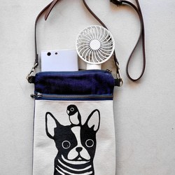 Parakeet and Dog Smartphone Pochette / Sacoche [Denim x Canvas x 第2張的照片