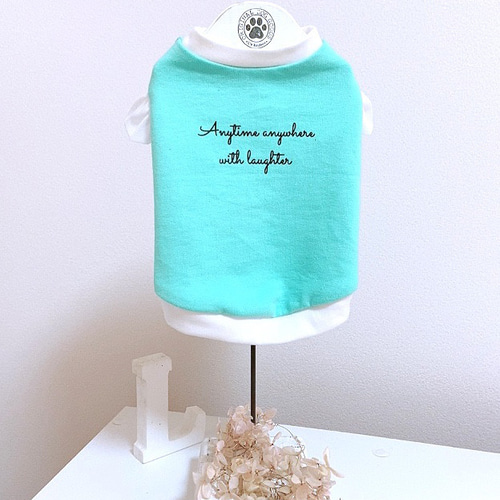 テイファニーブルー＊3S〜L＊犬服ハンドメイド＊袖フリル ペット服