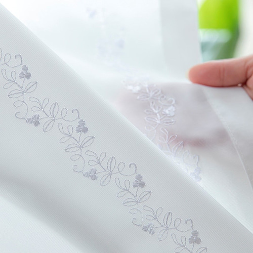 オーダーカーテン 遮像レースカーテン 刺繍 1枚 片開き 巾100㎝まで