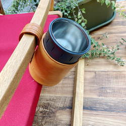 "サーモス缶ホルダー"本革カバー＜CAMEL＞ 保冷機能付き THERMOS 350mlカバー☆ 7枚目の画像