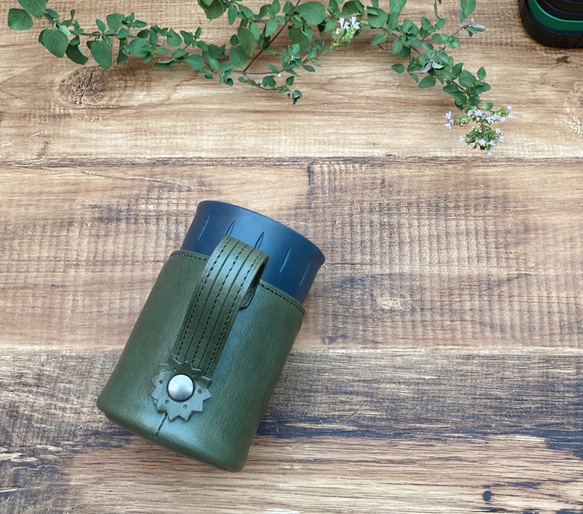 サーモス缶ホルダー本革カバー＜オリーブグリーン＞ 保冷機能付き THERMOS 350mlカバー☆ 人気・おすすめ｜使いやすい・旅行におすすめ 品質保証 全国発送 正規品・日本国内発送・安心保証付き