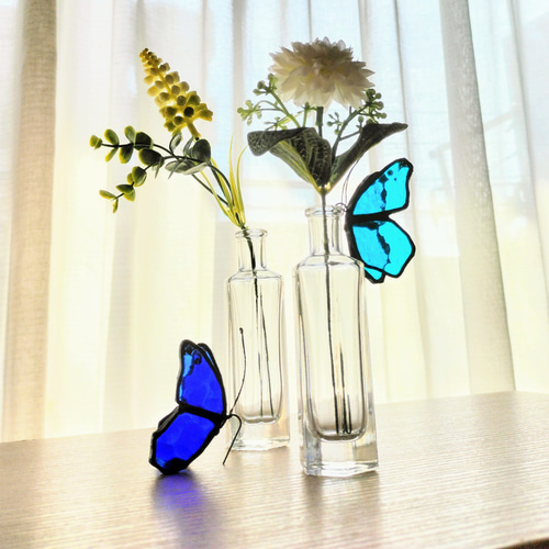 蝶の一輪挿し 花瓶 蝶々 一輪挿し・花瓶・花器 cerry ステンド 蝶の一輪挿し 花瓶 蝶々 一輪挿し・花瓶・花器 cerry ステンド