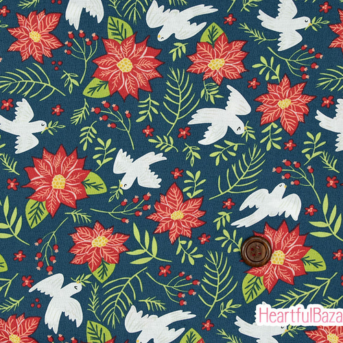 USAコットン(110×50) moda JOYFUL JOYFUL 幸せを運ぶ鳥 生地 ハート 