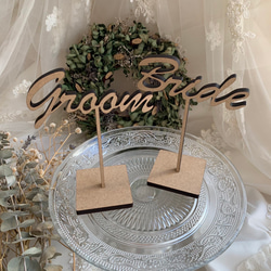 Groom  Bride   受付サイン　ウェルカムスペース　前撮り　結婚式　ケーキトッパー　フォトプロップス 6枚目の画像