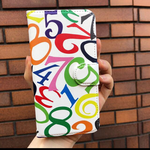 手帳型ケース　iPhone13proカバー　モード　メンズ　数字　iPhone 13proケース　カラフル 2枚目の画像