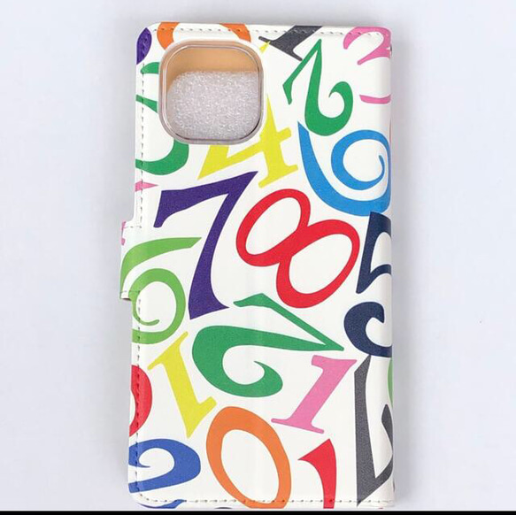 手帳型ケース　iPhone13proカバー　モード　メンズ　数字　iPhone 13proケース　カラフル 3枚目の画像