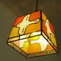 ビタミンカラーの鳥さんランプ（受注制作品です） ＋ペンダント灯具 7枚目の画像