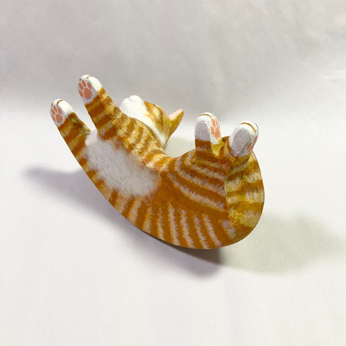 茶トラ白猫の置物 その他アート 猫ハウス 通販 14388634｜Creema