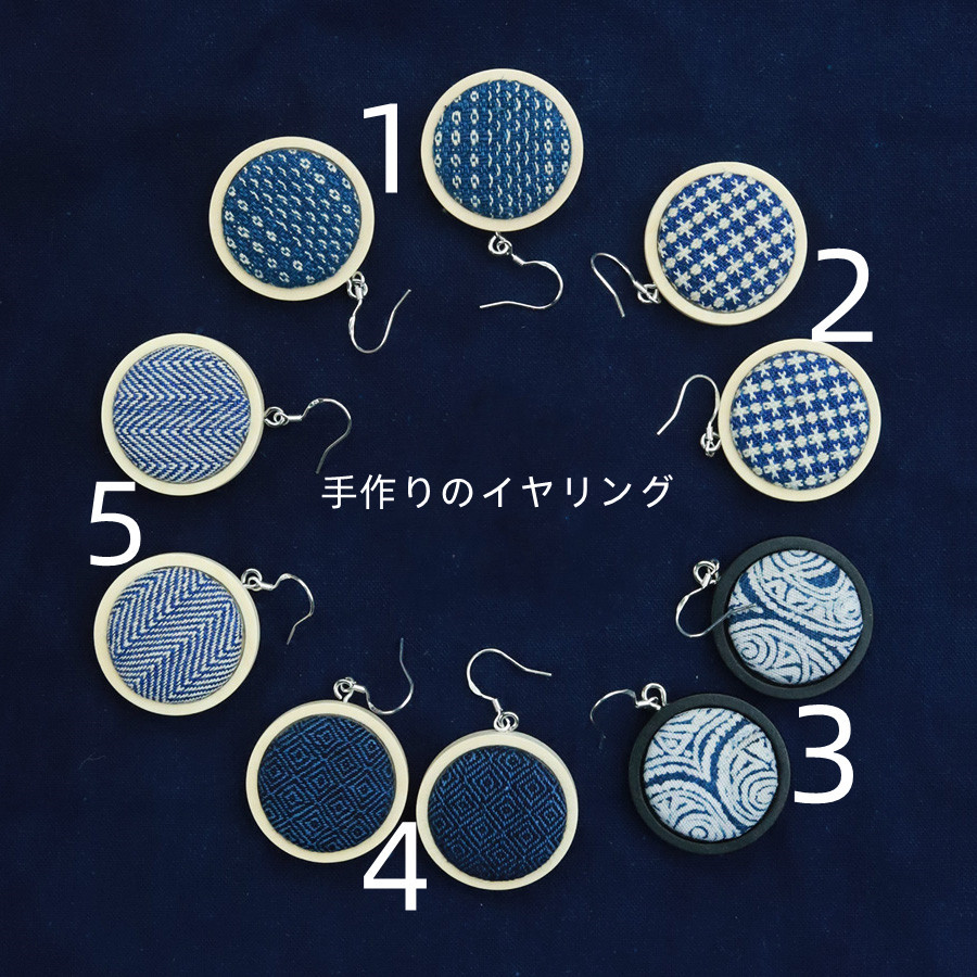 手イヤリング植物染藍染土布女性式イヤリングオリジナル箇性的なデザイン布芸非遺耳飾 4,399円