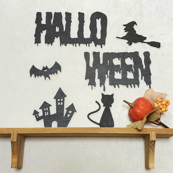 ☆ハロウィン☆猫ちゃん祭り☆粘土作品☆一点物☆壁掛け☆