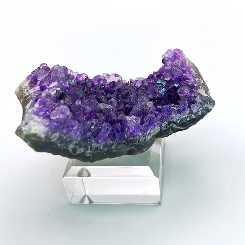 【開運・浄化】ウルグアイ産！虹入り！ハピネスゲート⭐アメジストクラスターN94 ウルグアイ産アメジストクラスター（47）／44g 家庭円満、内観の促進