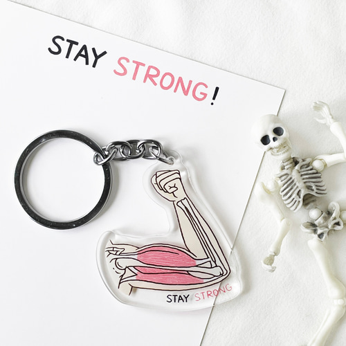 Stay Strong ハート/内臓 キーチェーン キーリング 携帯