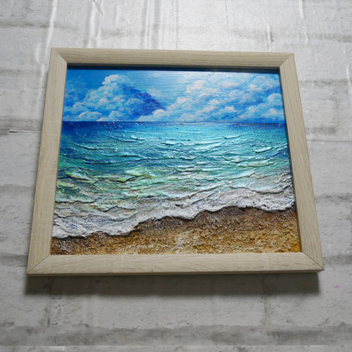 油絵 油彩 油彩画 絵 絵画【夏の海】 絵画 HR 通販 14389474