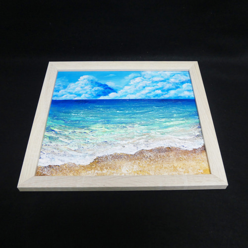 油絵 油彩 油彩画 絵 絵画【夏の海】 油絵 油彩 油彩画 絵 絵画【夏の砂浜の海】 | HIROSHI1990