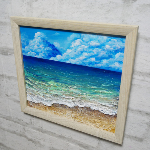 油絵 油彩 油彩画 絵 絵画 ミニ絵画【真夏の海】 油絵 油彩 油彩画 絵 絵画【夏の海】 絵画 HR 通販 14389474