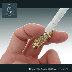 喫煙具 目立つ 大人感 遊び心 おしゃれ&個性的 スカル 唐草 タバコ ジルコニア 模造ダイヤ ギラギラ ペンダント 煙 1枚目の画像