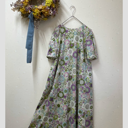 【美品】鎌倉シャツ/リバティ スモールスザンナ綿100%ロングワンピース/M 美品】鎌倉シャツ/リバティ スモールスザンナ綿100%ロング