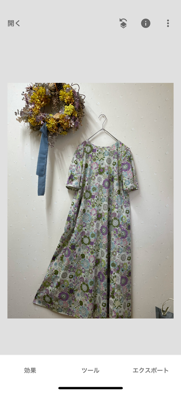 【美品】鎌倉シャツ/リバティ スモールスザンナ綿100%ロングワンピース/M 美品】鎌倉シャツ/リバティ スモールスザンナ綿100%ロング