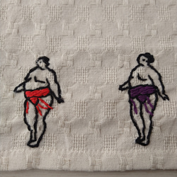 お相撲さんの手刺繍ランチョンマット 3枚目の画像