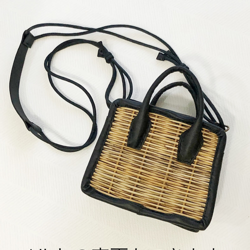 受注オーダー]籐染のミニケリーバッグ/かごバッグ かごバッグ te-tote