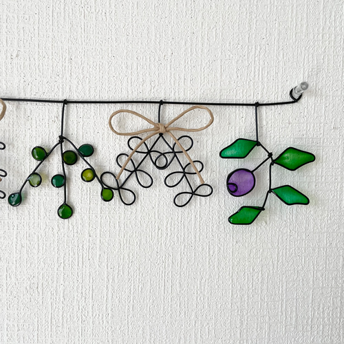 レジン入り草花ガーランド＊ワイヤークラフト ガーランド にこちゃん