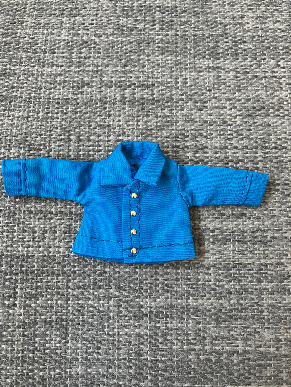 オビツ11 カフス付き長袖シャツ　blue 4枚目の画像