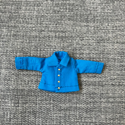 オビツ11 カフス付き長袖シャツ　blue 1枚目の画像