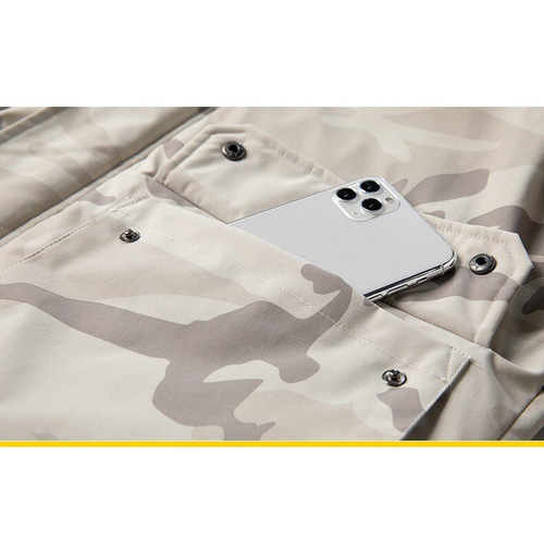 5XL ブルー ダウンジャケット メンズ 迷彩柄 ミリタリー系ファー付き