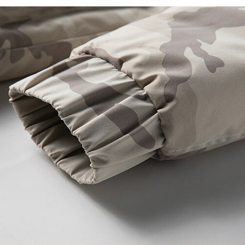 5XL ブルー ダウンジャケット メンズ 迷彩柄 ミリタリー系ファー付き