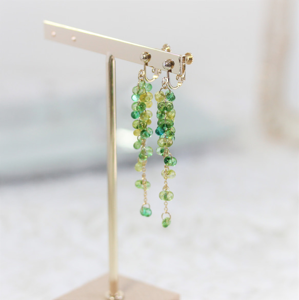 No.155 チェコビーズ ファルファーレとドロップビーズのピアス